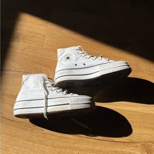 Converse All Star Platform White High-Top Sneakers